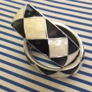 Macy's Jewelry - Black White Enamel bangle braclets Macy's Jewelry - Black White Enamel bangle braclets